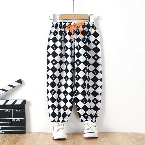 Summer Childrens Cotton Silk Anti-mosquito Pants Cartoon Bl
