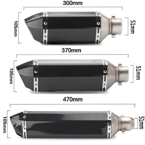 Universal 51mm Exhaust Motorcycle Carbon Fiber Muffler Exhau