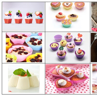 Silicone Cupcake Mold Square Shaped Fondant Pan 3D Muffin Cu