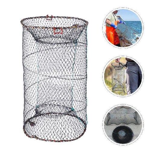 2 Pcs Fishing Net Crab Trap Bait Foldable Shrimp Catfish
