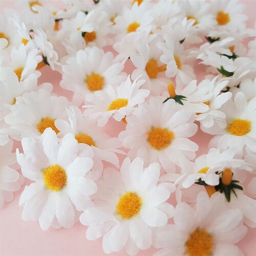 50pcs Artificial Sunflower Flowers Faux Daisy Flower Head We