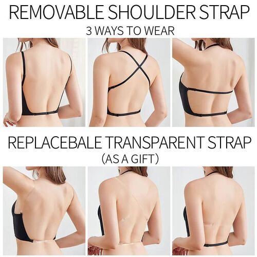 Women Deep U Multi-Way Push Up Convertible Low Cut Plunge Br