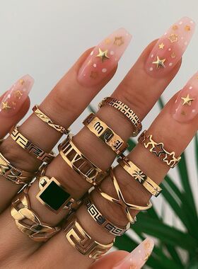 Finger Rings Set Women Knuckle Rings Female Jewelry 戒指套装