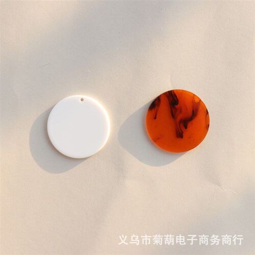 Round Geometric White Holed Acrylic Tortoise Retro Fashion E
