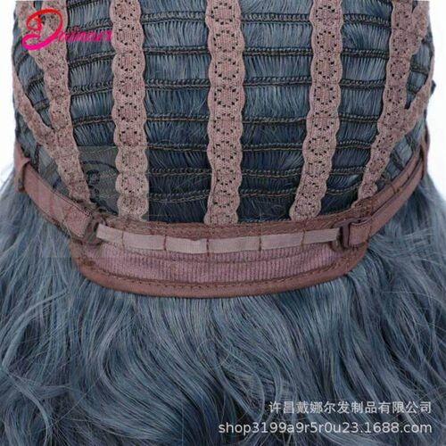 -Fog blue wig high temperature silk full head set mixed colo