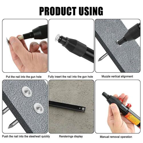100PC Steel Round Nails for Nail Wall Fastening Tool Slottin