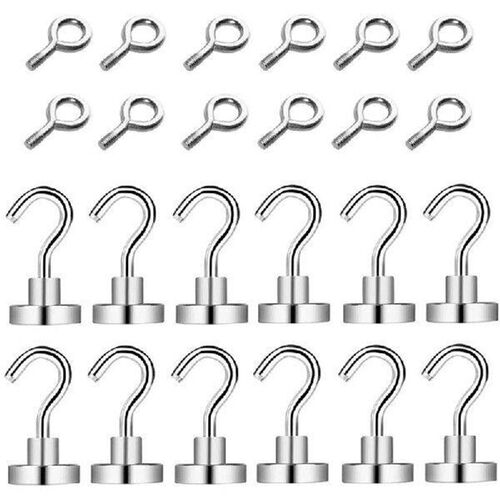 24 Pcs Magnetic Hooks Magnet Ring Hook Strong Magnets Heavy