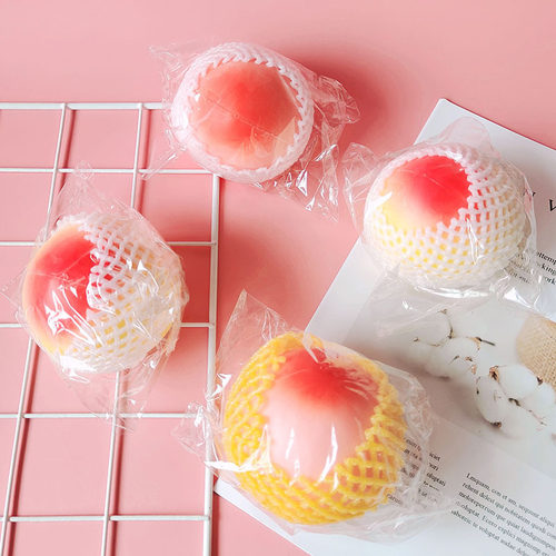 peach Squishy Mochi Fidget Toys Stress ball 水蜜桃捏捏乐桃子