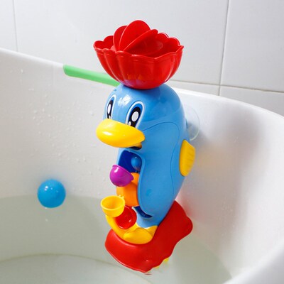 Kids Shower Bath Toys Cute Yellow Duck Waterwheel Elephant T