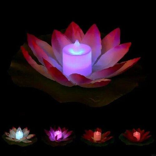 LED Floating Lotus Flower Lamps On Water Swimming Pool