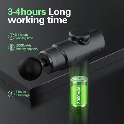 Electric Massage Gun Deep Tissue Facial Massgaer 8 Heads Arm