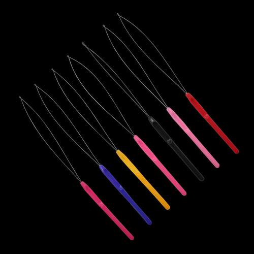 1PC Colorful Plastic Handle Hair Extension Tufting Threader