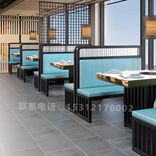 卡座沙发餐饮火锅店快餐饭店咖啡西餐厅酒吧商用奶茶靠墙桌椅定制