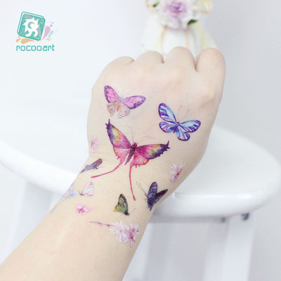 Rocooart Butterfly Tattoo Sticker For Children Birthday Gift