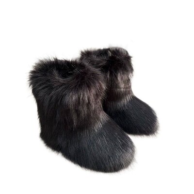 New Winter Fur Onepiece Raccoon Fur Female Snow Boots Fur Sh