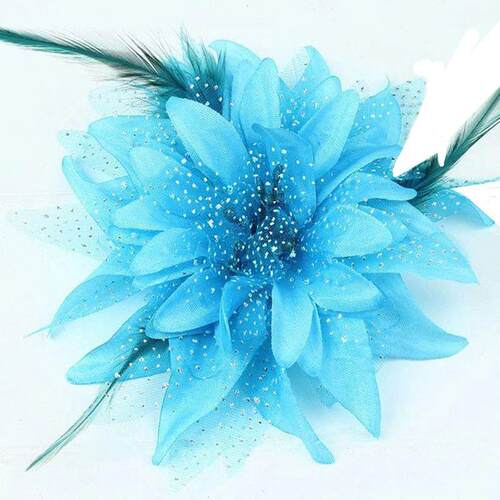 New Children Feather Flowers Hair Clip Toddler Dance Perform