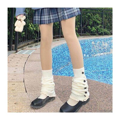 Women Knit Winter Leg Warmers Loose Style Lady Boot Knee Hig
