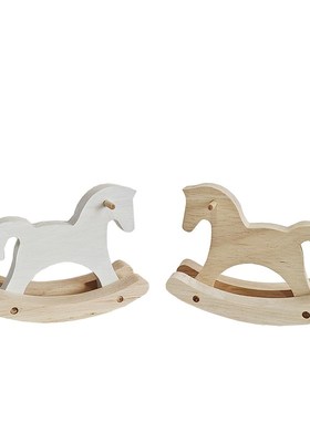 实木小木马桌面摆件创意儿童可爱装饰品摇摇马送礼日常动物