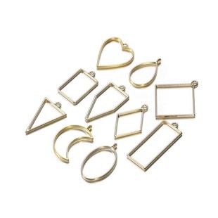 10pcs UV Epoxy Resin Mold Metal Geometric Frame Tools Heart