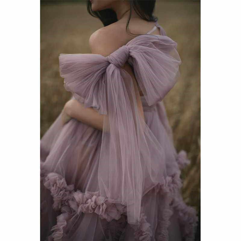 Dusty Pink Maternity Prom Dress Robes for Photo Shoot or bab图片