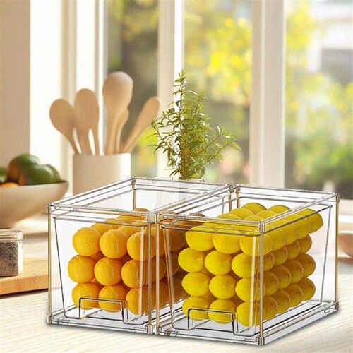 2 Pieces Refrigerator Organizer Boxes Storage Boxes Large