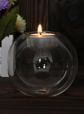 European Style Round Glass Candle Holder Christmas Halloween