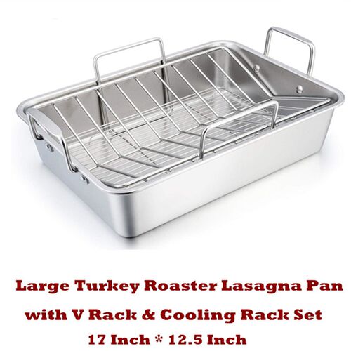 Roaster Roasting Pan Rack Turkey Large Lasagna Cooling Rack