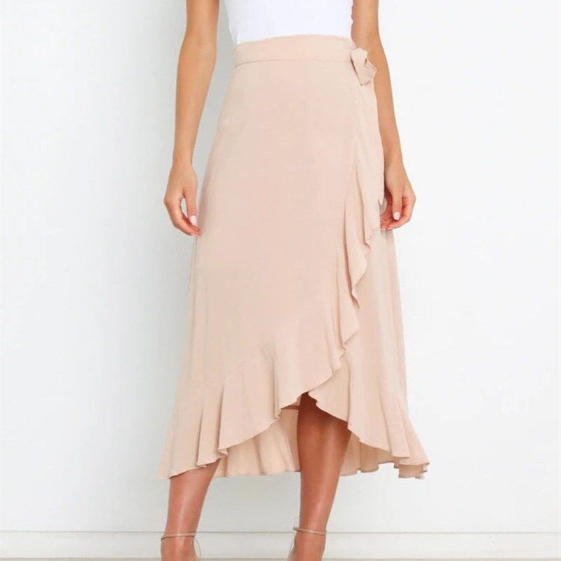 Summer Long Skirts For Women 2023 Fashion Lace Up Irregular图片