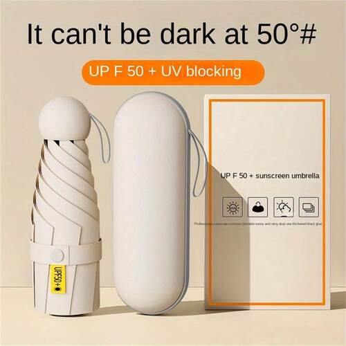 1pc Anti-Uv Mini Umbrella For Sunny And Rainy Days, Portable