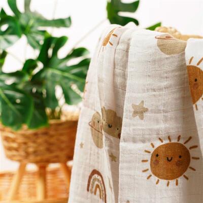 Soft & Breathable Gauze Swaddle Blanket - 120x110CM Bamboo C