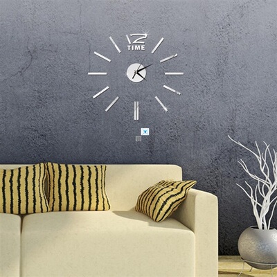 Modern Design Mini DIY Large Wall-Clock Sticker Mute Digital