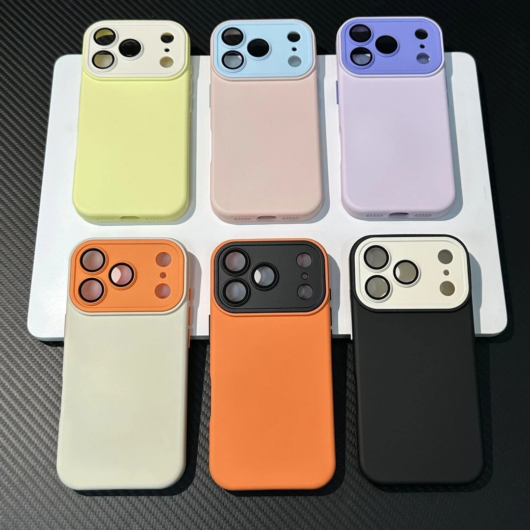 日韩大视窗拼接撞色适用苹果17promax手机壳iPhone16pro高级感15pm亲肤感14pro自带镜头膜13pm全包1211男女款