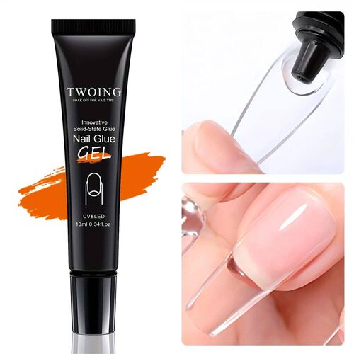 Solid Nail Glue Nail Tips Gel for Press On Nails,Super Stron