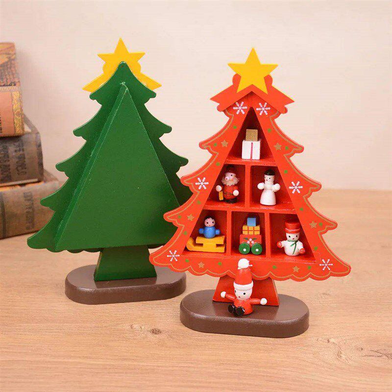 Christmas Decorations Wooden Christmas Tree Creative Scene L - 实物图