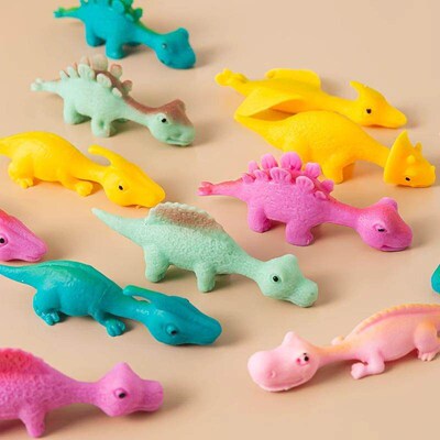 Elastic Dinosaur and Chicken Flinger Toy, Stress-Relief Squi