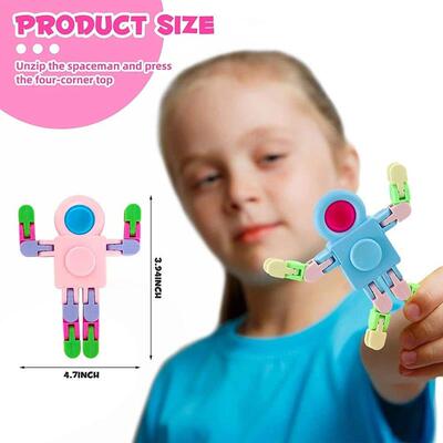 4PCS Fidget Sensory Spinner Toys Transformable Cha Robot Fin