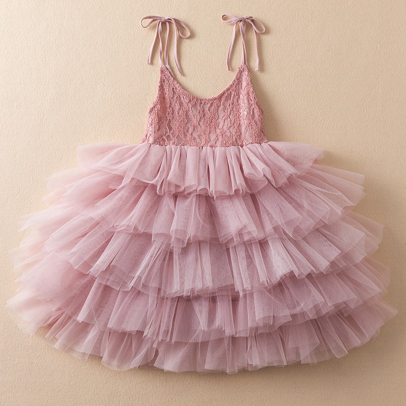 Summer Smock Dress For Girls 3-8 Years Sequin Ruffle Long Sl图片
