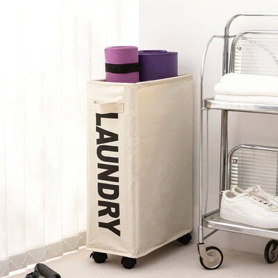 Foldable Dirty Laundry Basket for Bathroom Household Narrow