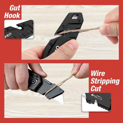 WORKPRO Folding Utility Knife Quick Change Blade Wire Stripp