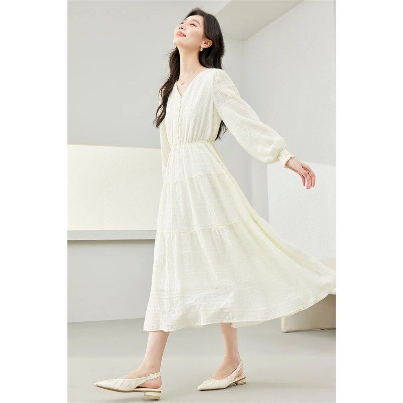 VIMLY Womens Elegant Ball Dress 2025 Spring Simple Puff