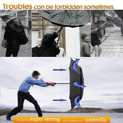 130cm Big Top Quality Umbrella Men Rain Woman Windproof跨境