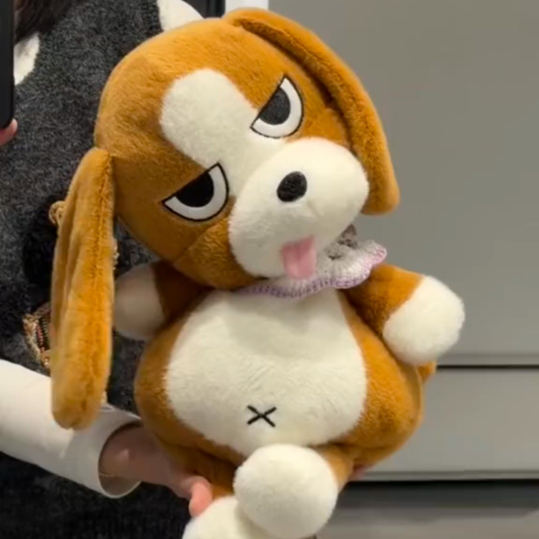 抖音同款邪恶比格搞怪生日玩偶