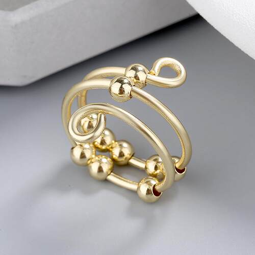 Punk Anxiety Rings For Women Men Spiral Fidget Beads Ring 20