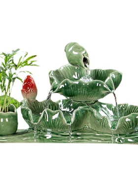 鱼缸流水生财摆件循环水缸造景自客厅办公室桌面招财时来运转配件