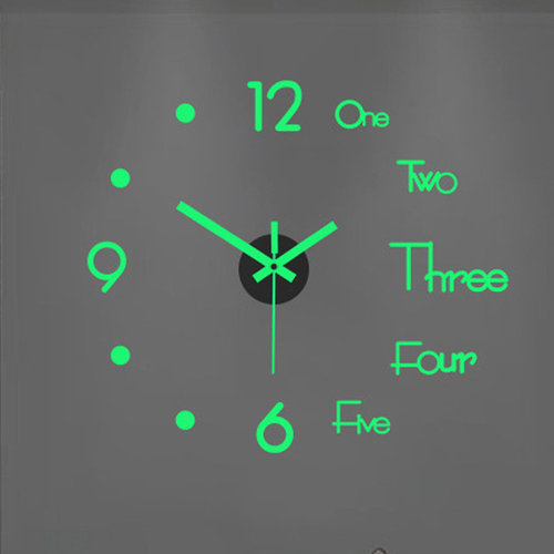 3D Luminous Wall Clock Frameless Acrylic DIY Digital Clock W
