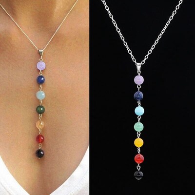 7 Chakra Reiki Beads Healing Gemstone Charms Pendant Yoga Ba