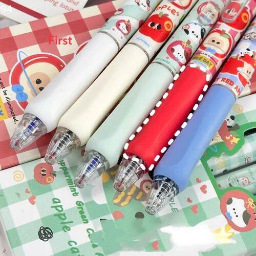 4Pcs/Set Kawaii Erasable Gel Pen 0.5mm Blue And Black Ink Qu