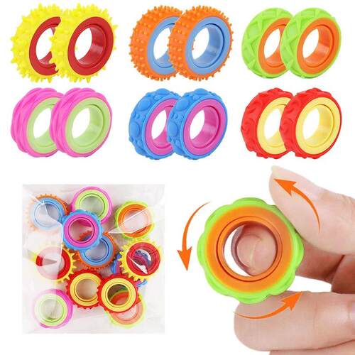 6Pcs Rotating Fidget Ring Finger Spinner for Kids Birthday P