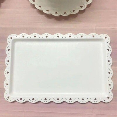 Rectangle Dessert Tray Reusable Food Trays Elegant Plastic