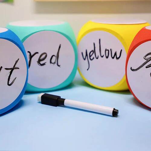 DIY Blank Dice Write On/Wipe Off Dice Portable Cleanable Bla